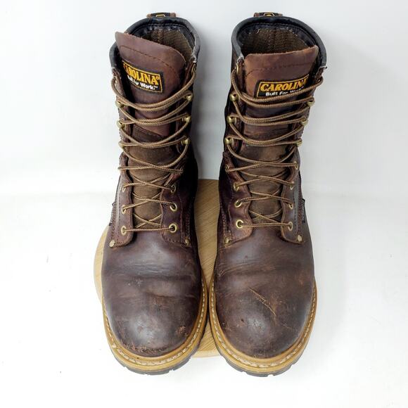 Carolina Elm Boots Mens 9.5 2E WIDE Soft Toe EH Brown Logger Work Shoes CA8821 - Picture 5 of 15